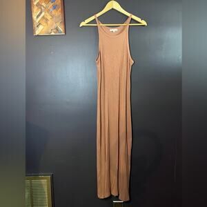 Z Supply Tan Sleeveless Halter Maxi Dress